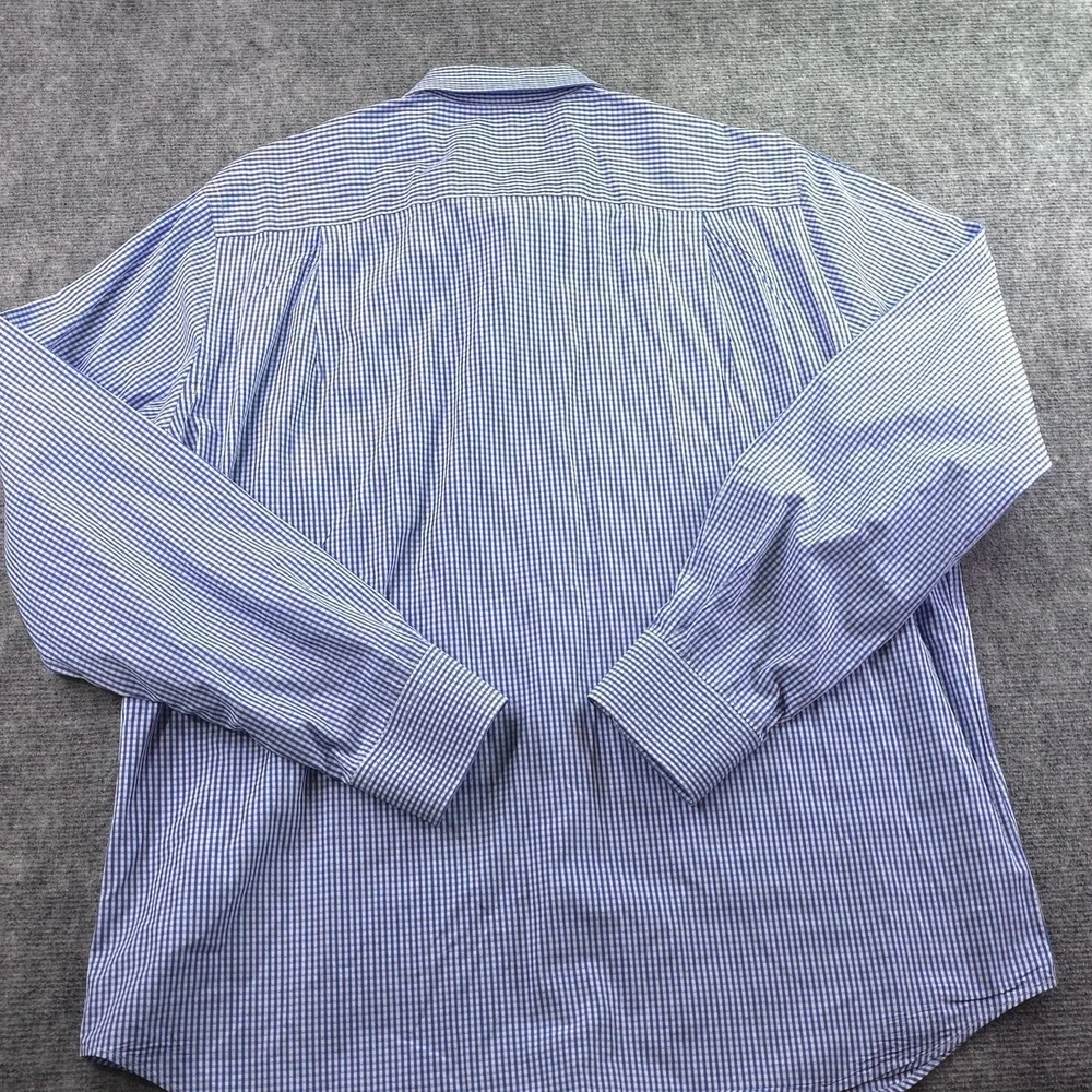 Scott Barber‎ Shirt XL Blue Check Long Sleeve Button Up Cotton Casual